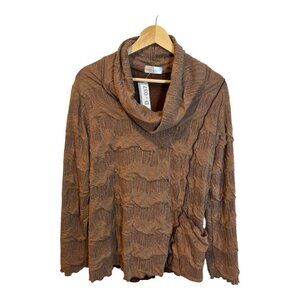 Vine Street Cowl Neck Sweater Top Size Medium Copper Brown Fall Lightweight NWT